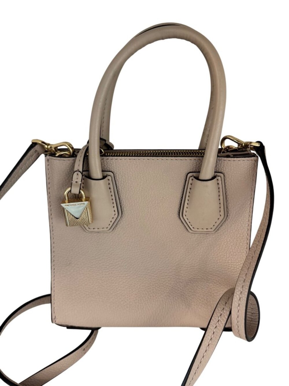 Michael Kors Mini Leather Satchel Beige With Dust Bag & Care Card - Picture 4 of 7